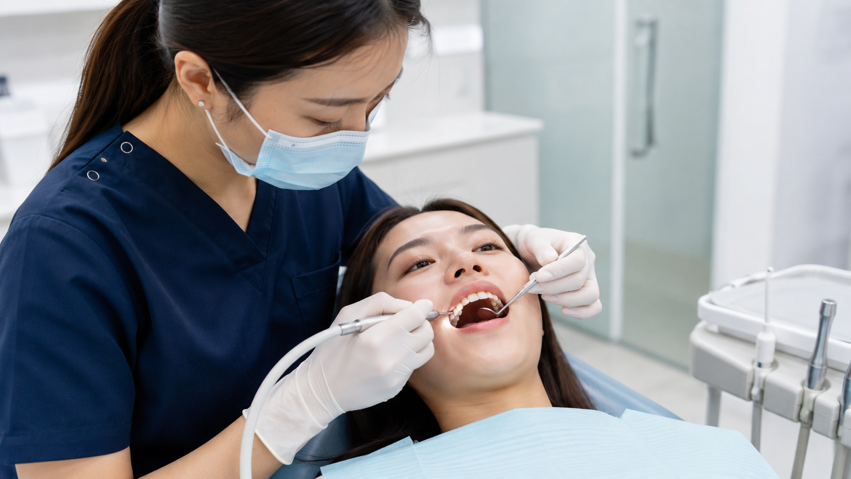 Bác sĩ tư vấn cạo vôi răng cho khách hàng