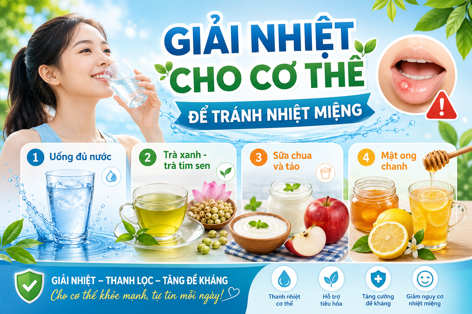 Giải nhiệt cho cho cơ thể để tránh nhiệt miệng
