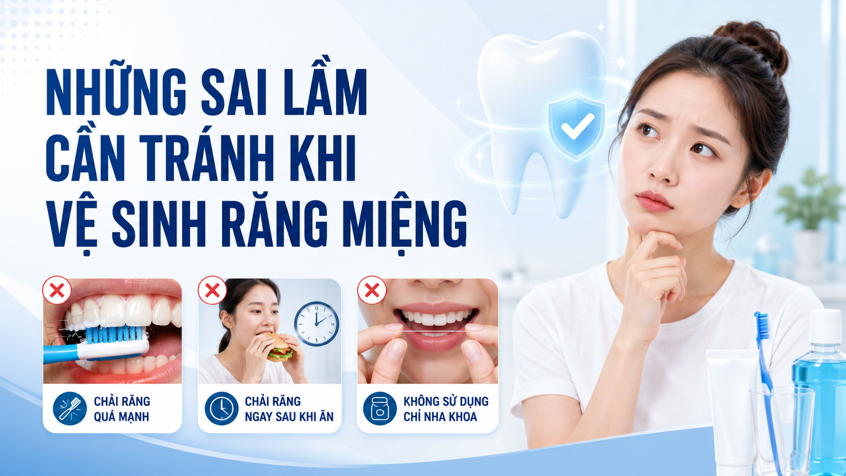 Những sai lầm cần tránh khi vệ sinh răng miệng